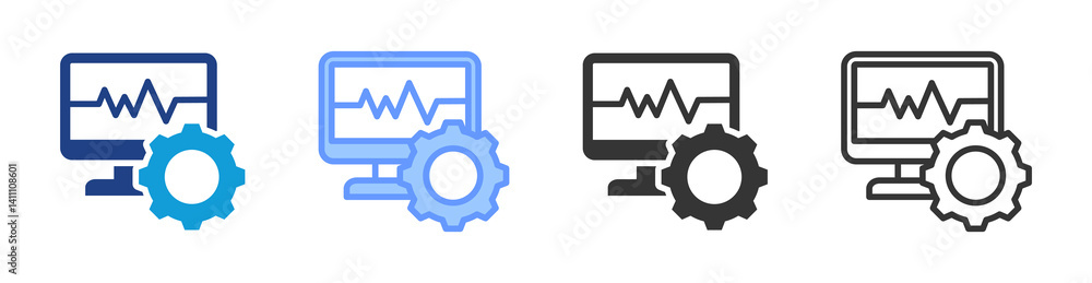 Aufkleber Menitoring System icon set multiple style collection