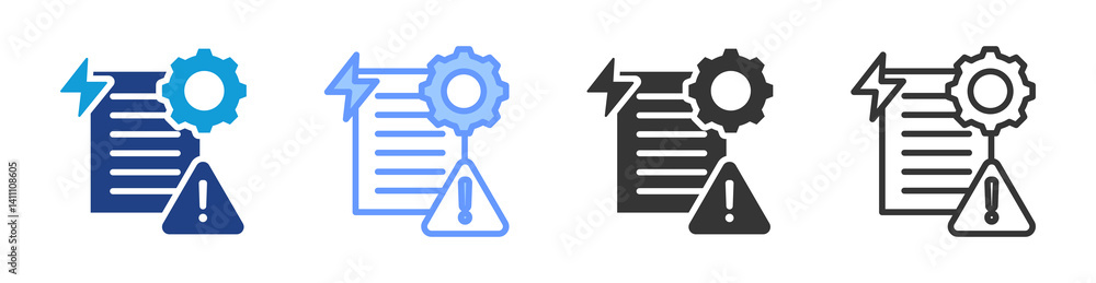 Aufkleber Troubleshooting icon set multiple style collection