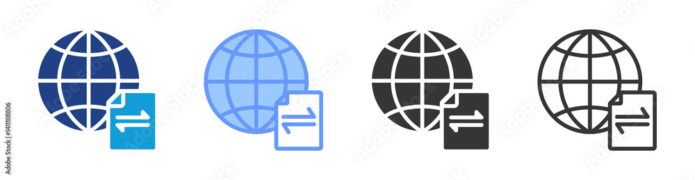 Poster Netwrok Traffic icon set multiple style collection