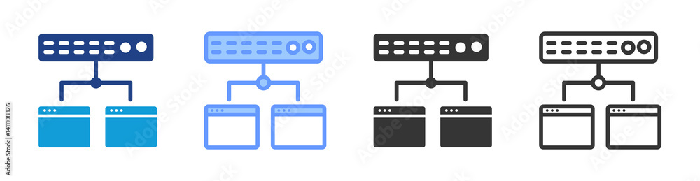 Aufkleber Load Balancing icon set multiple style collection