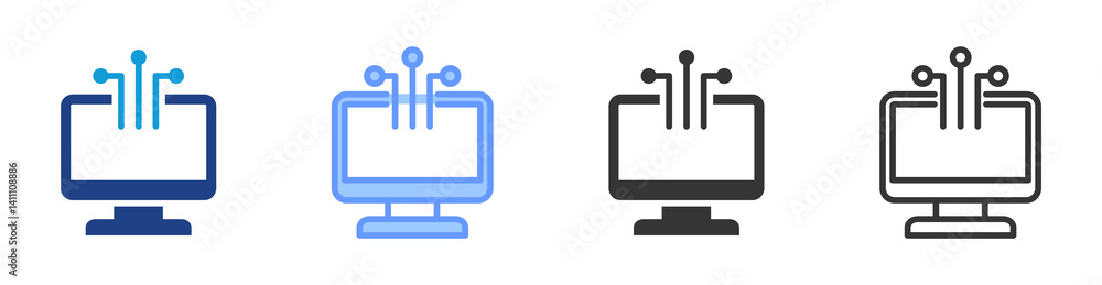 Poster Gateway icon set multiple style collection