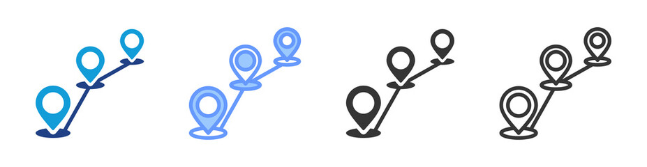 Routing icon set multiple style collection