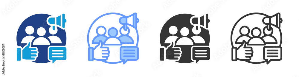Aufkleber User Review icon set multiple style collection
