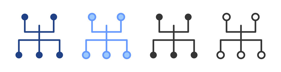 Network Topology icon set multiple style collection