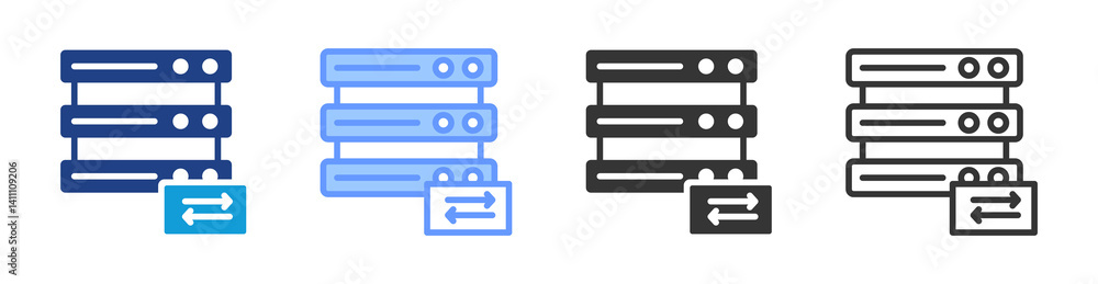 Poster Server Traffic icon set multiple style collection
