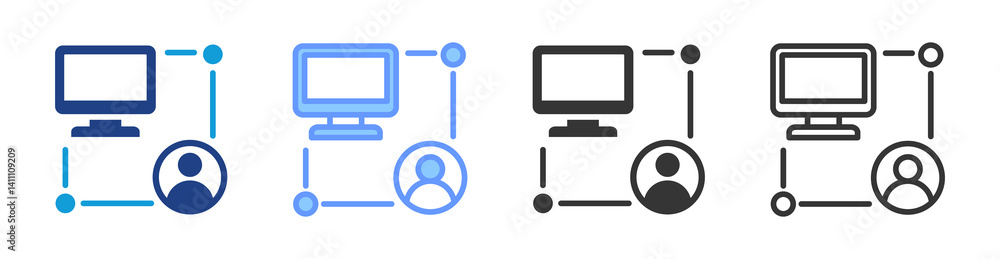 Poster Network User icon set multiple style collection
