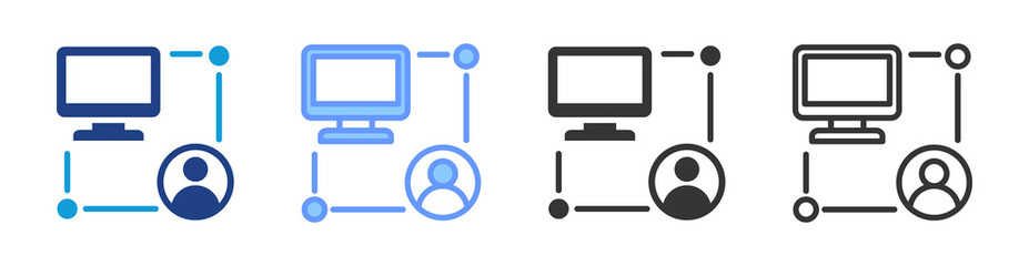 Network User icon set multiple style collection