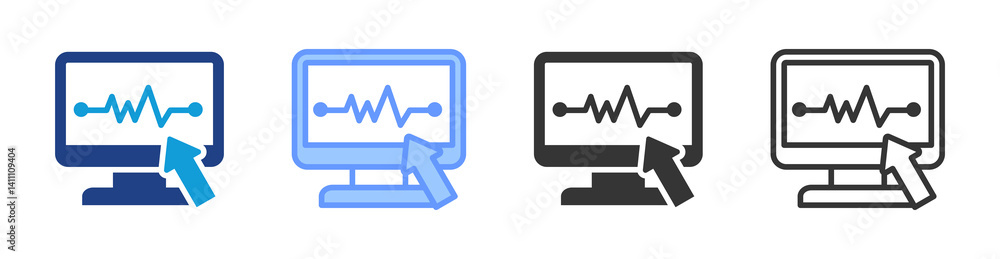 Poster Monitoring Tools icon set multiple style collection