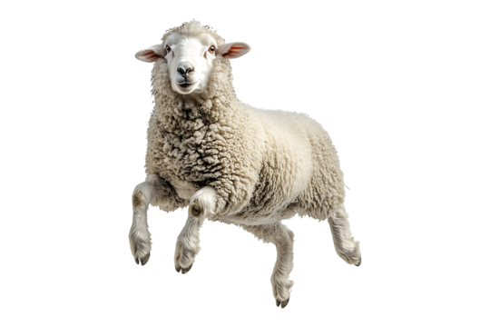 Happy Sheep Jumping isolated on transparent background
