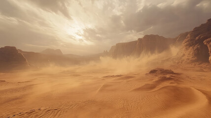 sandstorm in desert