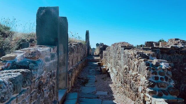 The center of culture and trade of Lycians, Persians, Greeks and Romans.Ruins of an ancient Lycian city on the banks of the Xanthos River.An open-air museum.Ancient Lycia. UNESCO.Turkey, 4k