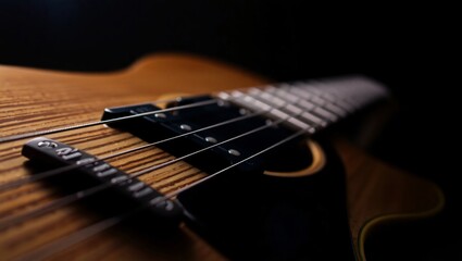 Fototapeta premium guitar on black background