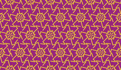 Curved line in triangles style. Vector illustration. Purple orange color. For interior wallpaper, smart design, fashion print. Seamless