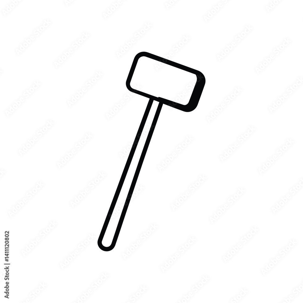 Poster Simple Mallet Outline Icon with Rounded Edges on Transparent Background