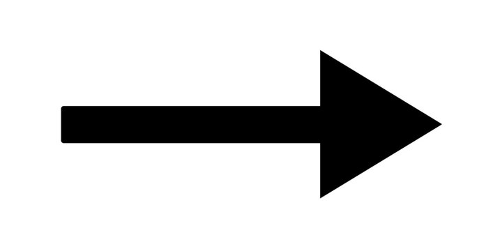 Ic&ocirc;ne de fl&egrave;che noire en vecteur PNG ou SVG - Black arrow pointing sideways, icon vector on a transparent background SVG and PNG format.