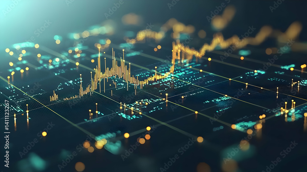 Poster abstract data visualization graphic