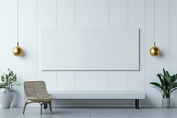 Flawless Picture of Horizontal Hanging Wall Banner Mockup