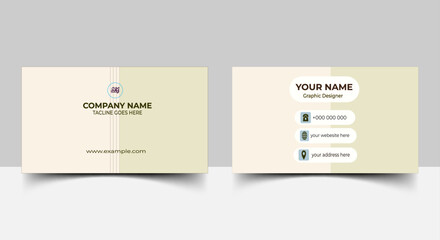 Naklejka premium Business card designs with various shapes like round, triangular etc. and customizable colors like off-white, green, sky blue, pink, orange, blue etc.