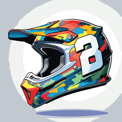 motorcross helmet vector for graphic design