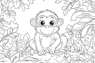 Minimalist primate illustration