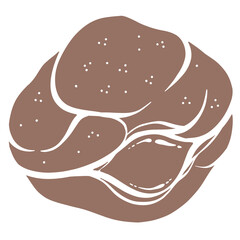 brown silhouette cream puff icon