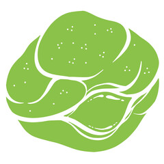 green silhouette cream puff icon