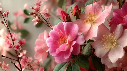 Fototapeta premium banner decoration with an intricate frame of pink rose flowers