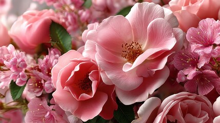 Fototapeta premium blooming pink roses decoration banner pink roses flowers frame,stock photo