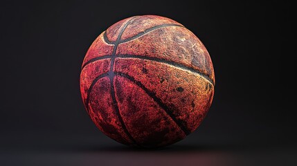 Rusty basketball, dark studio, grunge texture, sport theme, website design