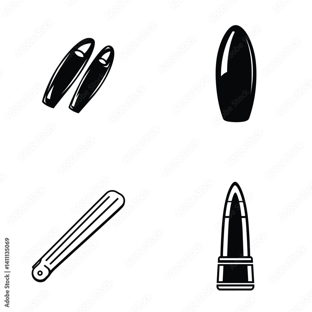 Poster Suppository and Dosage Forms Icons Set in Vector Outline with Transparent Background