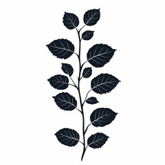 Elegant Black Silhouette Leaf Vector: Eco-Friendly Botanical Illustration for Minimalist Design