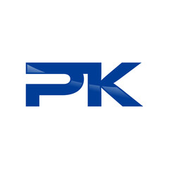Initial Letter PK Logo Template Design Vector Illustration Blue Business Logo