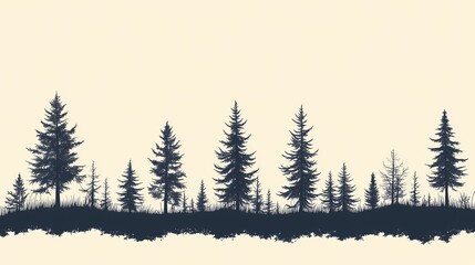 Forest Silhouette Trees - Tranquil Landscape Art Print for Nature Lovers