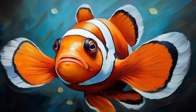 &Ouml;lgem&auml;lde Clownfisch