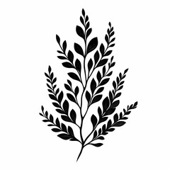 Fototapeta premium Botanical Vector Leaves Silhouette: Minimalist Nature-Inspired Art Design