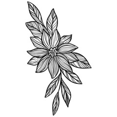 Cute line art leaf icon illustration
