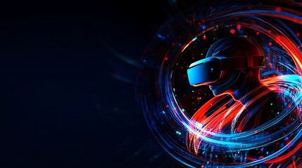 Obraz premium Immersive Virtual Reality Experience: A Journey into Digital Worlds
