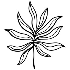 Cute line art leaf icon illustration