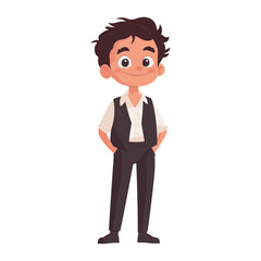 Business man cartoon illustration vest expression vector