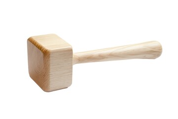 Wooden mallet tool isolated object on white background 