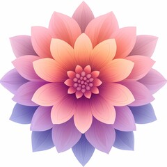 Fototapeta premium Abstract Floral Blossom Pattern: Colorful Symmetrical Garden Design for Elegant Botanical Illustration