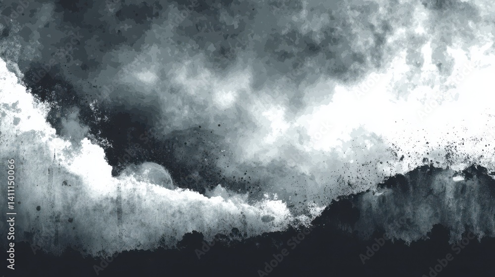 Poster gradient grainy matte gray abstract blurry monochrome background banner with noise texture