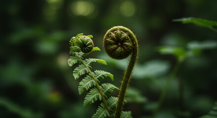 Unfurling Fern Fiddleheads: A Serene Nature Study