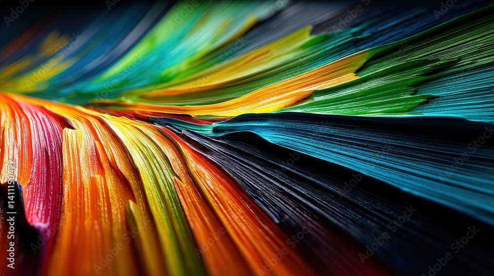 Poster vibrant colorful abstract background featuring dynamic brush strokes in motion creating a sense of e