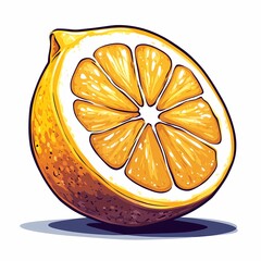 Vibrant Lemon Illustration: Citrus Slice Symbol for Healthy Eating and Culinary Design