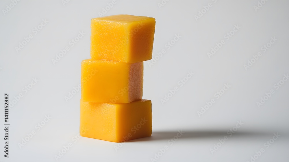 Poster three vibrant yellow cubes are stacked, creating a simple yet visually appealing image. the cubes' s