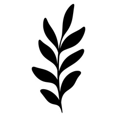 Cute black leaf icon illustration