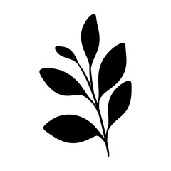 Cute black leaf icon illustration