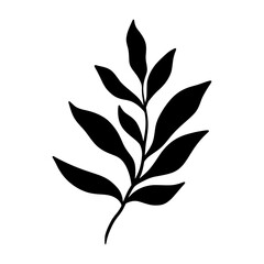 Cute black leaf icon illustration