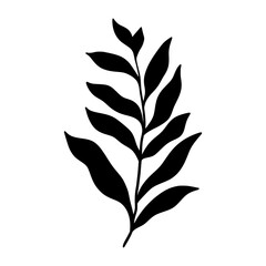 Cute black leaf icon illustration